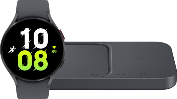Samsung Galaxy Watch5 Zwart 44mm + Duo Draadloze Oplader 15W - vergelijk en bespaar - Vergelijk365
