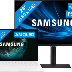 Studenten pakket - Samsung Galaxy Book2 Pro 15 NP950XED-KF2NL + QHD Monitor - vergelijk en bespaar - Vergelijk365