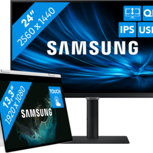 Studenten pakket - Samsung Galaxy Book2 Pro 360 13 NP930QED-KB1NL + QHD Monitor - vergelijk en bespaar - Vergelijk365
