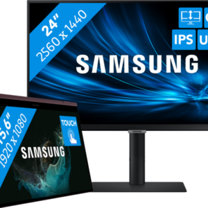 Studenten pakket - Samsung Galaxy Book2 Pro 360 15 NP950QED-KH1NL + QHD Monitor - vergelijk en bespaar - Vergelijk365