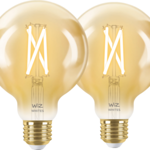 WiZ Smart Filament lamp Globe 2-pack - Warm tot Koelwit Licht - E27 - vergelijk en bespaar - Vergelijk365