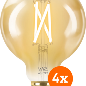 WiZ Smart Filament lamp Globe 4-pack - Warm tot Koelwit Licht - E27 - vergelijk en bespaar - Vergelijk365