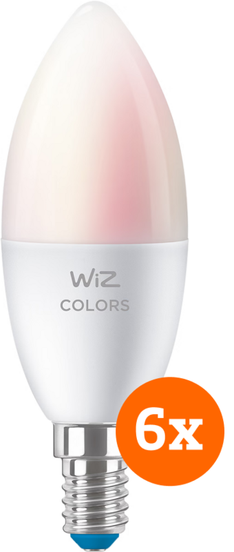 WiZ Smart Kaarslamp 6-pack - Gekleurd en Wit Licht - E14 - vergelijk en bespaar - Vergelijk365