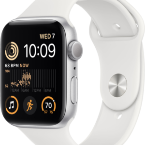 Apple Watch SE (2022) 44mm Zilver Aluminium Witte Sportband - vergelijk en bespaar - Vergelijk365