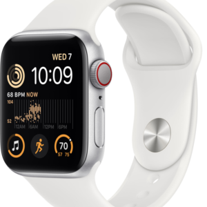 Apple Watch SE (2022) 4G 40mm Zilver Aluminium Witte Sportband - vergelijk en bespaar - Vergelijk365