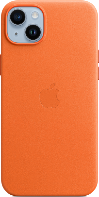 Apple iPhone 14 Back Cover met MagSafe Leer Oranje - vergelijk en bespaar - Vergelijk365