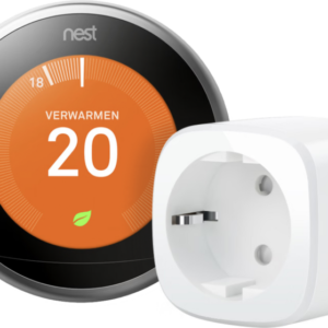 Google Nest Learning Thermostat V3 Premium Zilver + Eve Energy - vergelijk en bespaar - Vergelijk365