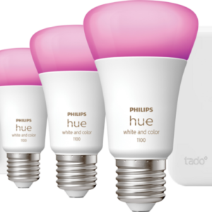 Tado Thermostaat V3+ Startpakket + Philips Hue White & Color Startpakket + Bridge + Dimmer - vergelijk en bespaar - Vergelijk365