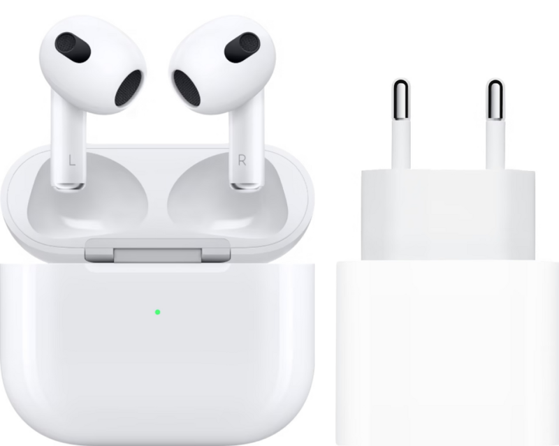 Kust Oraal Perceptie Apple Airpods 3 met standaard oplaadcase + Apple USB C oplader kopen? |  oordopjes vergelijken | Vergelijk365