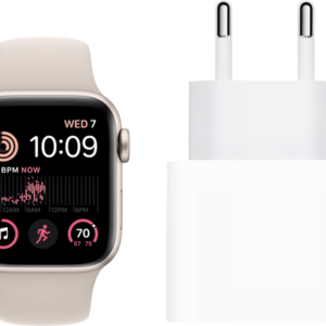 Apple Watch SE (2022) 4G 40mm Starlight Aluminium Starlight Sportband + Oplader - vergelijk en bespaar - Vergelijk365