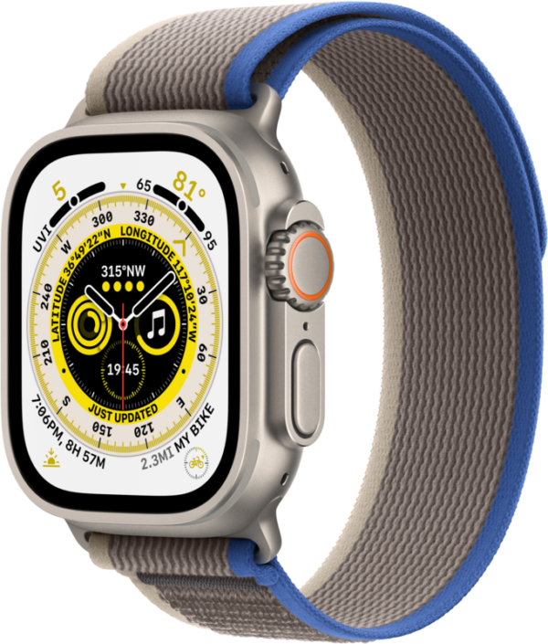 Apple Watch Ultra 4G 49mm Titanium Blauw/Grijs Trail Band S/M - vergelijk en bespaar - Vergelijk365