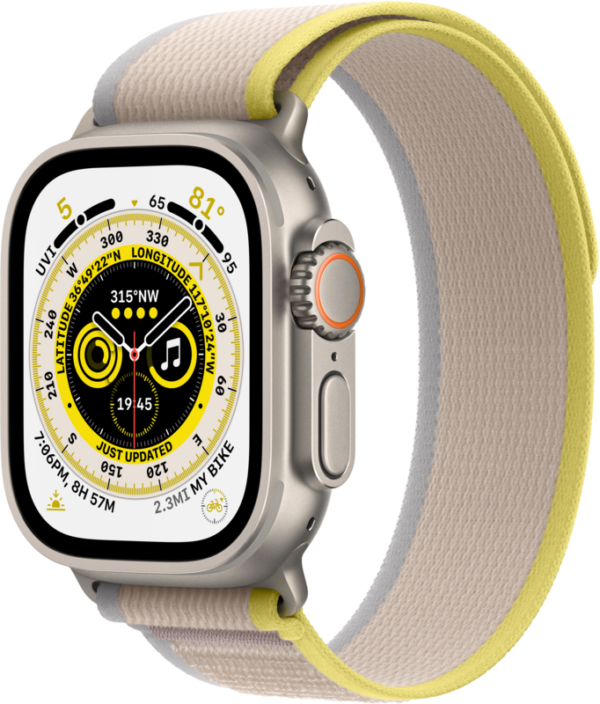 Apple Watch Ultra 4G 49mm Titanium Geel/Beige Trail Band S/M - vergelijk en bespaar - Vergelijk365