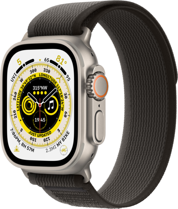 Apple Watch Ultra 4G 49mm Titanium Zwart/Grijs Trail Band S/M - vergelijk en bespaar - Vergelijk365