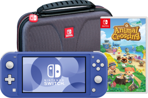 Nintendo Switch Lite Blauw + Animal Crossing New Horizons + Bigben Beschermtas - vergelijk en bespaar - Vergelijk365