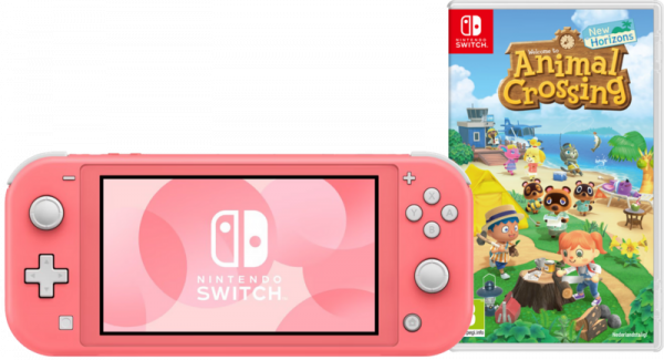 Nintendo Switch Lite Koraal + Animal Crossing New Horizons - vergelijk en bespaar - Vergelijk365