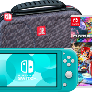 Nintendo Switch Lite Turquoise + Mario Kart 8 Deluxe + Bigben Beschermtas - vergelijk en bespaar - Vergelijk365