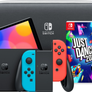 Nintendo Switch OLED Rood/Blauw + Just Dance 2022 + hoesje - vergelijk en bespaar - Vergelijk365