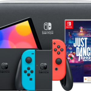 Nintendo Switch OLED Rood/Blauw + Just Dance 2023 + hoesje - vergelijk en bespaar - Vergelijk365
