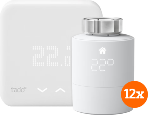 Tado Draadloze Slimme Thermostaat V3+ Startpakket + 12 radiatorknoppen - vergelijk en bespaar - Vergelijk365