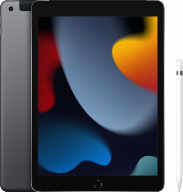 Apple iPad (2021) 10.2 inch 64GB Wifi + 4G Space Gray + Apple Pencil (1e generatie) - vergelijk en bespaar - Vergelijk365