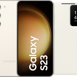 Samsung Galaxy S23 128GB Creme 5G + Clear View Book Case Creme - vergelijk en bespaar - Vergelijk365