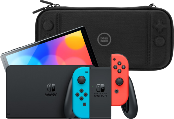 Nintendo Switch OLED Blauw/Rood + Bluebuilt Travel Case - vergelijk en bespaar - Vergelijk365