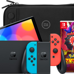 Nintendo Switch OLED Blauw/Rood + Pokémon Scarlet + Bluebuilt Travel Case - vergelijk en bespaar - Vergelijk365