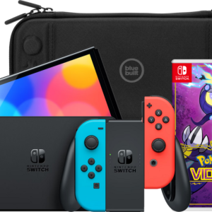 Nintendo Switch OLED Blauw/Rood + Pokémon Violet + Bluebuilt Travel Case - vergelijk en bespaar - Vergelijk365