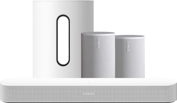 Sonos Beam Gen2 Wit + 2x Era 100 Wit + Sub Mini Wit - vergelijk en bespaar - Vergelijk365