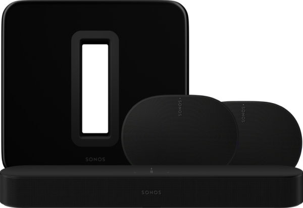 Sonos Beam Gen2 Zwart + 2x Era 300 Zwart + Sub G3 Zwart - vergelijk en bespaar - Vergelijk365