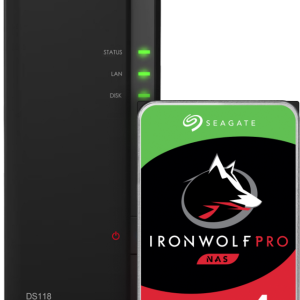 Synology DS118 + Seagate Ironwolf Pro 4TB - vergelijk en bespaar - Vergelijk365