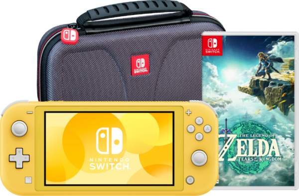 Nintendo Switch Lite Geel+ Zelda: Tears of the Kingdom + Bigben beschermhoes - vergelijk en bespaar - Vergelijk365