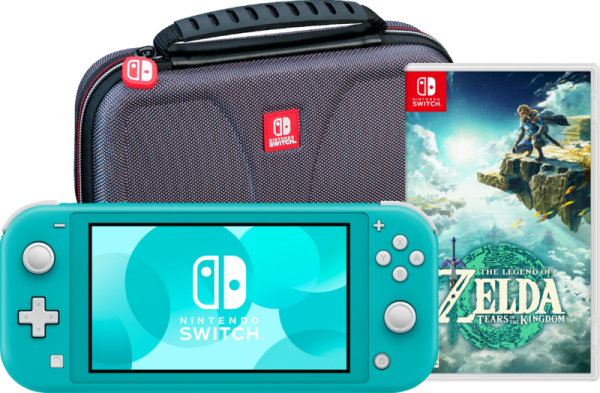 Nintendo Switch Lite Turquoise + Zelda: Tears of the Kingdom + Bigben beschermhoes - vergelijk en bespaar - Vergelijk365