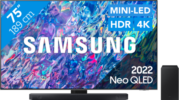 Samsung Neo QLED 75QN85B (2022) + Soundbar - vergelijk en bespaar - Vergelijk365