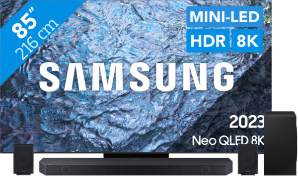 Samsung Neo QLED 8K 85QN900C (2023) + Soundbar - vergelijk en bespaar - Vergelijk365