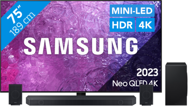 Samsung Neo QLED 75QN90C (2023) + Soundbar - vergelijk en bespaar - Vergelijk365