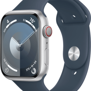Apple Watch Series 9 4G 45mm Zilver Aluminium Sportband Blauw M/L - vergelijk en bespaar - Vergelijk365