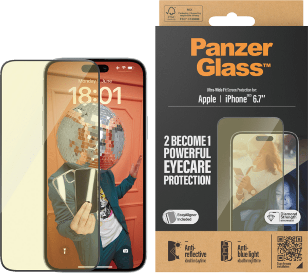 PanzerGlass Ultra-Wide Fit Apple iPhone 15 Plus Blauw Licht Filter Screenprotector Glas - vergelijk en bespaar - Vergelijk365