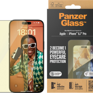 PanzerGlass Ultra-Wide Fit Apple iPhone 15 Pro Max Blauw Licht Filter Screenprotector - vergelijk en bespaar - Vergelijk365
