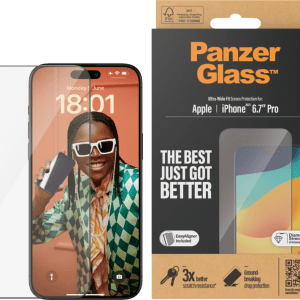 PanzerGlass Ultra-Wide Fit Apple iPhone 15 Pro Max Screenprotector Glas Zwart - vergelijk en bespaar - Vergelijk365