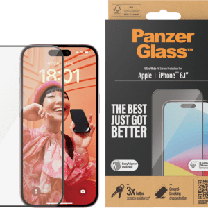 PanzerGlass Ultra-Wide Fit Apple iPhone 15 Screenprotector Glas Zwart - vergelijk en bespaar - Vergelijk365