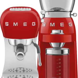 SMEG ECF02RDEU Rood + koffiemolen - vergelijk en bespaar - Vergelijk365