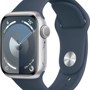 Apple Watch Series 9 41mm Zilver Aluminium Sportband Blauw S/M - vergelijk en bespaar - Vergelijk365