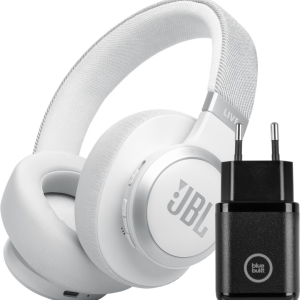 JBL Live 770NC Wit + BlueBuilt Quick Charge Oplader met Usb A Poort 18W Zwart - vergelijk en bespaar - Vergelijk365