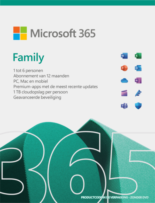 Microsoft Office 365 Family NL Abonnement 1 jaar - vergelijk en bespaar - Vergelijk365