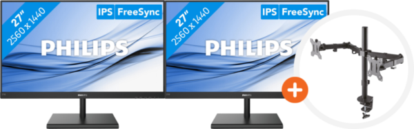 2x Philips 275E1S/00 + NewStar FPMA-D550DBLACK - vergelijk en bespaar - Vergelijk365