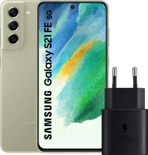 Samsung Galaxy S21 FE 128GB Groen 5G + Samsung Oplader 25W - vergelijk en bespaar - Vergelijk365