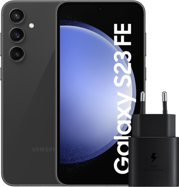 Samsung Galaxy S23 FE 128GB Grijs 5G + Samsung Oplader 25 Watt Zwart - vergelijk en bespaar - Vergelijk365