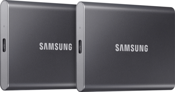 Samsung Portable SSD T7 500GB Grijs - Duo Pack - vergelijk en bespaar - Vergelijk365