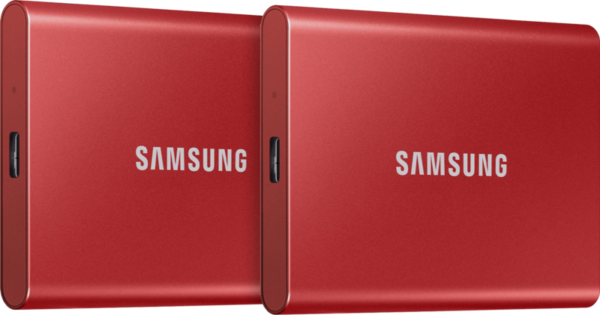 Samsung T7 Portable SSD 1TB Rood - Duo Pack - vergelijk en bespaar - Vergelijk365